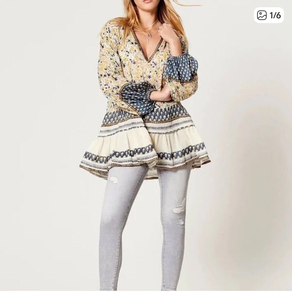 Free People Gardenia Tunic shirt top blouse - Picture 2 of 7